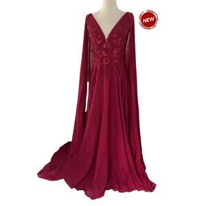 JJ House Burgundy Formal Long Dress Party Dress Women's Size 2 NWOT | 49-27